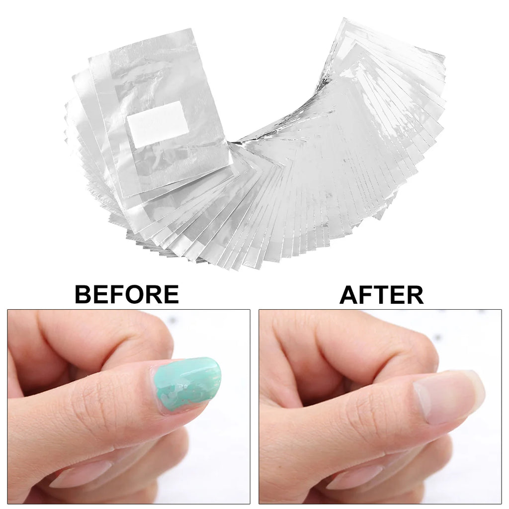500/1000Pcs Aluminium Foil Gel Nail Remover Wipes Polish Removal Soak Off Acrylic UV Gel Remover Wrap with Acetone Manicure Tool