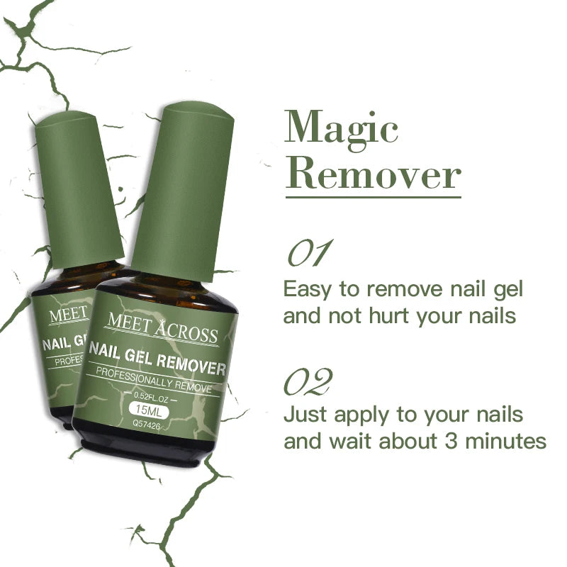 1/3pcs Magic Fast Nail Gel Polish Remover Set Burst Nail Gel Quickly Removes Soak-Off Nail Remover Varnish for Manicure Pedicure