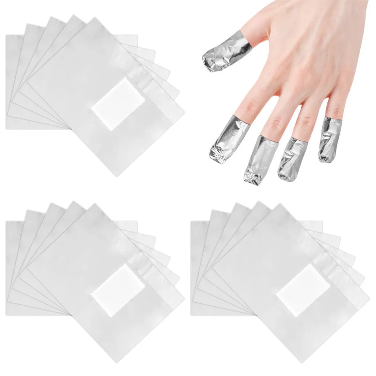 500/1000Pcs Aluminium Foil Gel Nail Remover Wipes Polish Removal Soak Off Acrylic UV Gel Remover Wrap with Acetone Manicure Tool